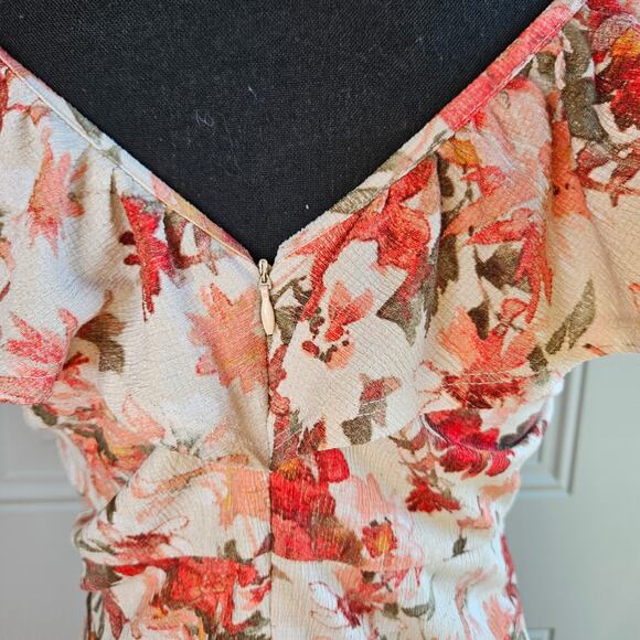 CATO Spring Floral Dress Size Medium Gorgeous Feminine Flutter Sleeve V Neck - Picture 9 of 12